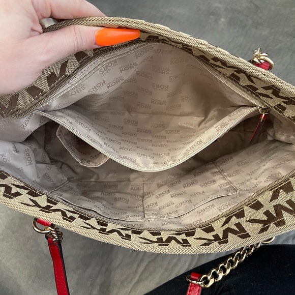 EUC Michael Kors Tan and Red Purse ❤️ - Picture 4 of 7